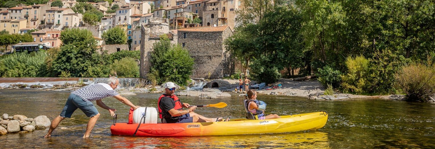 Canoe sur Roquebrun, Loisir de pleine nature, Réals Canoë Kayak